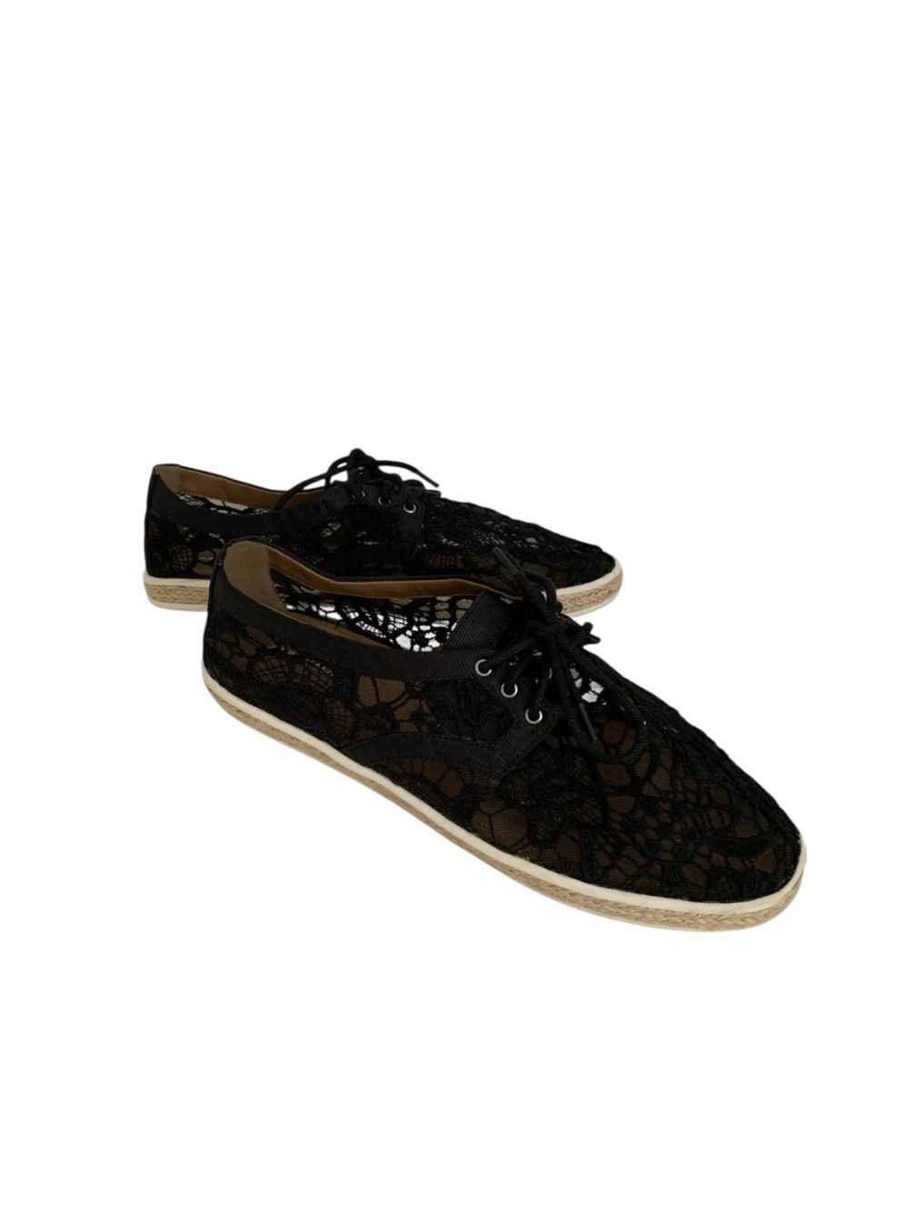 Aerosoles Sneakers Womenβs 10 Black Lace-Up Fundraiser Overlay Lightweight